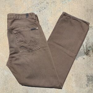 7 For All Mankind Jeans Pants Mens Size 33 Brown Standard Fit